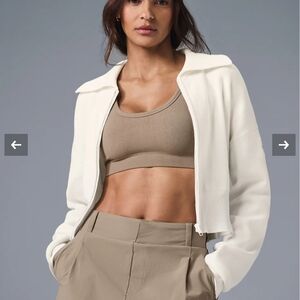 Alo Yoga Scholar Knit Cropped Full Zip